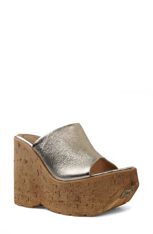 Keres Platform Wedge Sandal in Gold