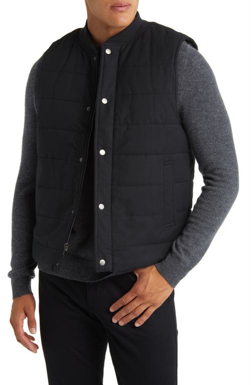 Nordstrom Tech Quilted Water Resistant Flannel Vest in Black Heather at Nordstrom