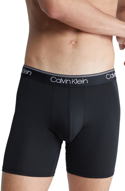 Calvin Klein 3-pack Low Rise Microfiber Stretch Boxer Briefs In Gf0 Black W/bl
