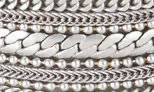 Saachi Leather Chain Bracelet In Silver