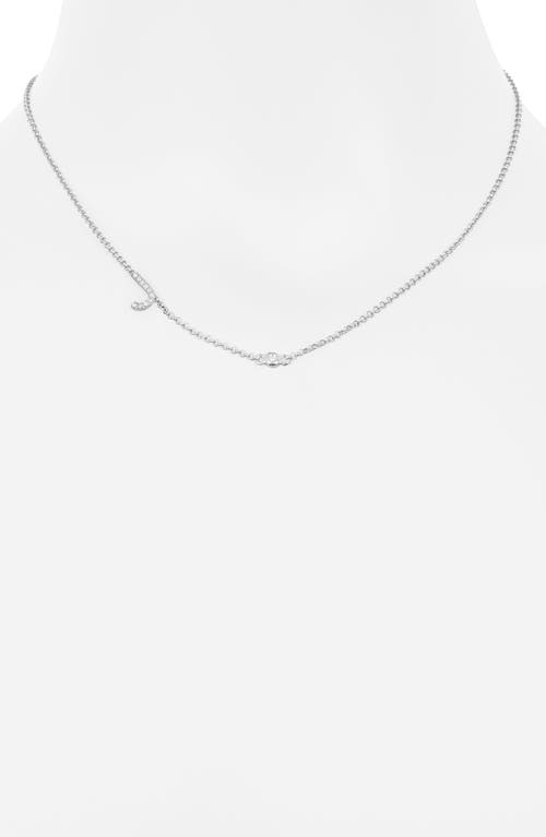 Meshmerise Bezel Diamond Initial Chain Necklace In White-j