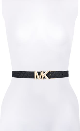 MICHAEL KORS Monogram Logo 2” Stretch Elastic Waist Belt