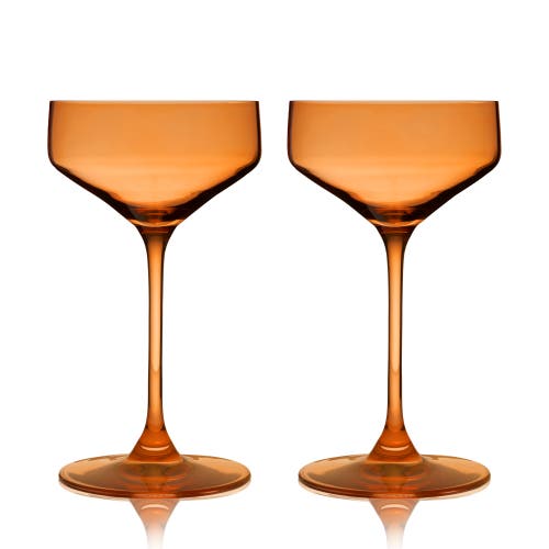 Viski Reserve Nouveau Crystal Coupes In Orange