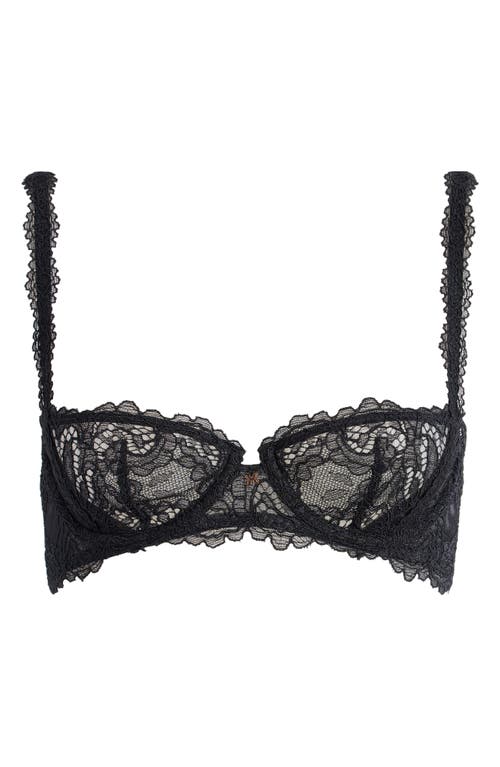 Savage X Fenty Romantic Corded Lace Unlined Underwire Bra In Black Caviar
