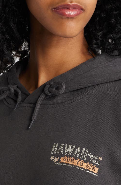 Rip Curl Sun To Sea Graphic Hoodie In Hawaii Washed Black