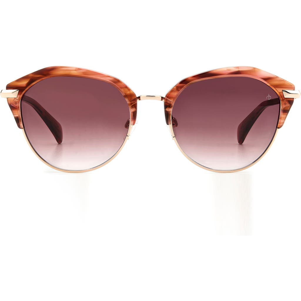 Rag & Bone 55mm Gradient Round Sunglasses In Pink