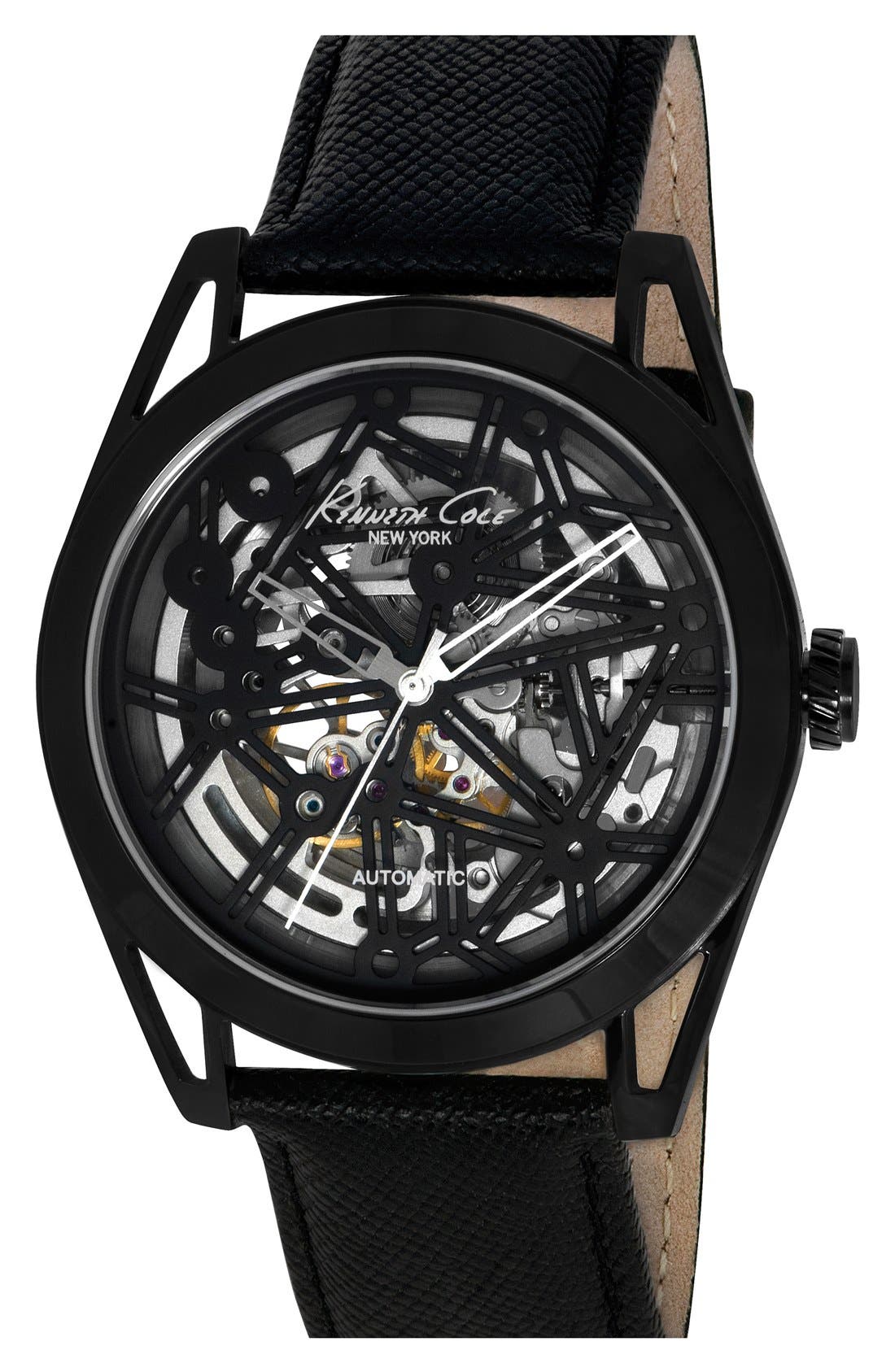 Cole New York Skeleton Dial Automatic Watch, 44mm Nordstrom