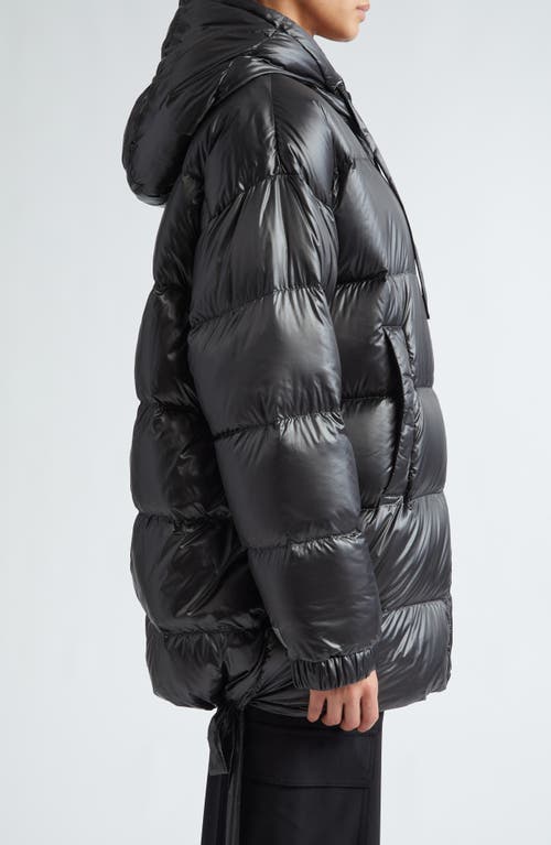 Shop Max Mara The Cube Spacepi Water Repellent Down Hooded Jacket In Dark Grey