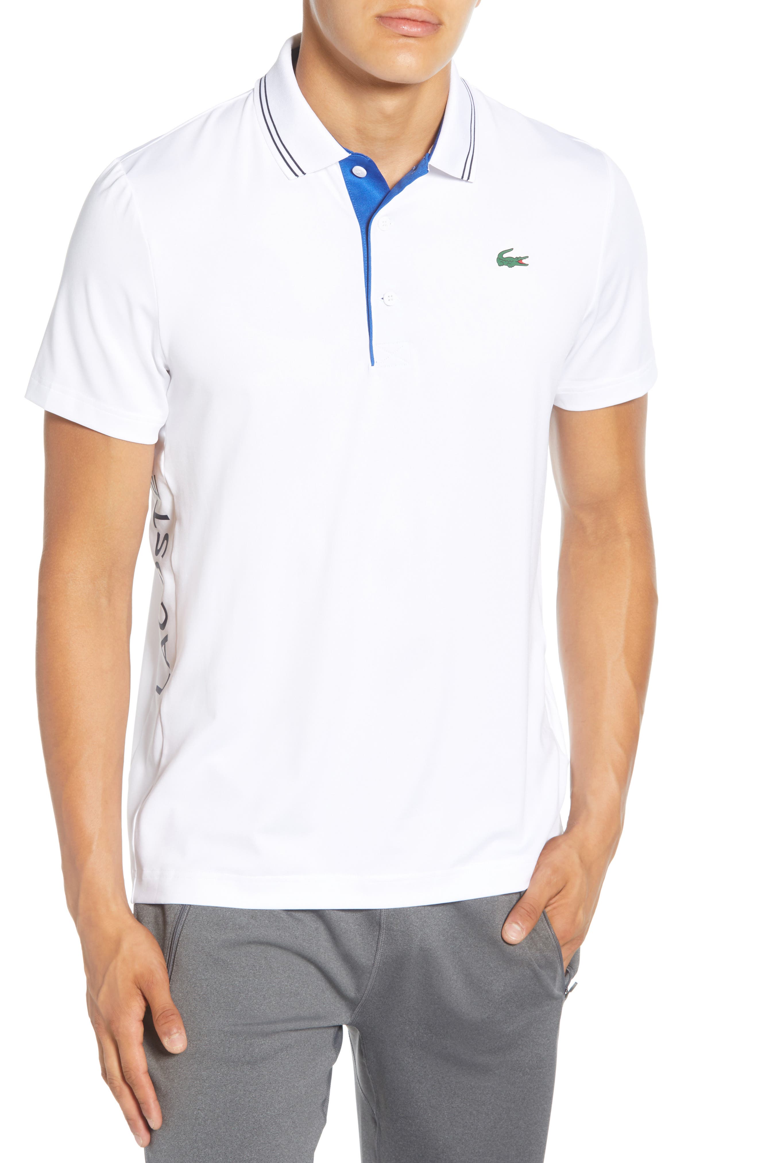 lacoste tipped polo