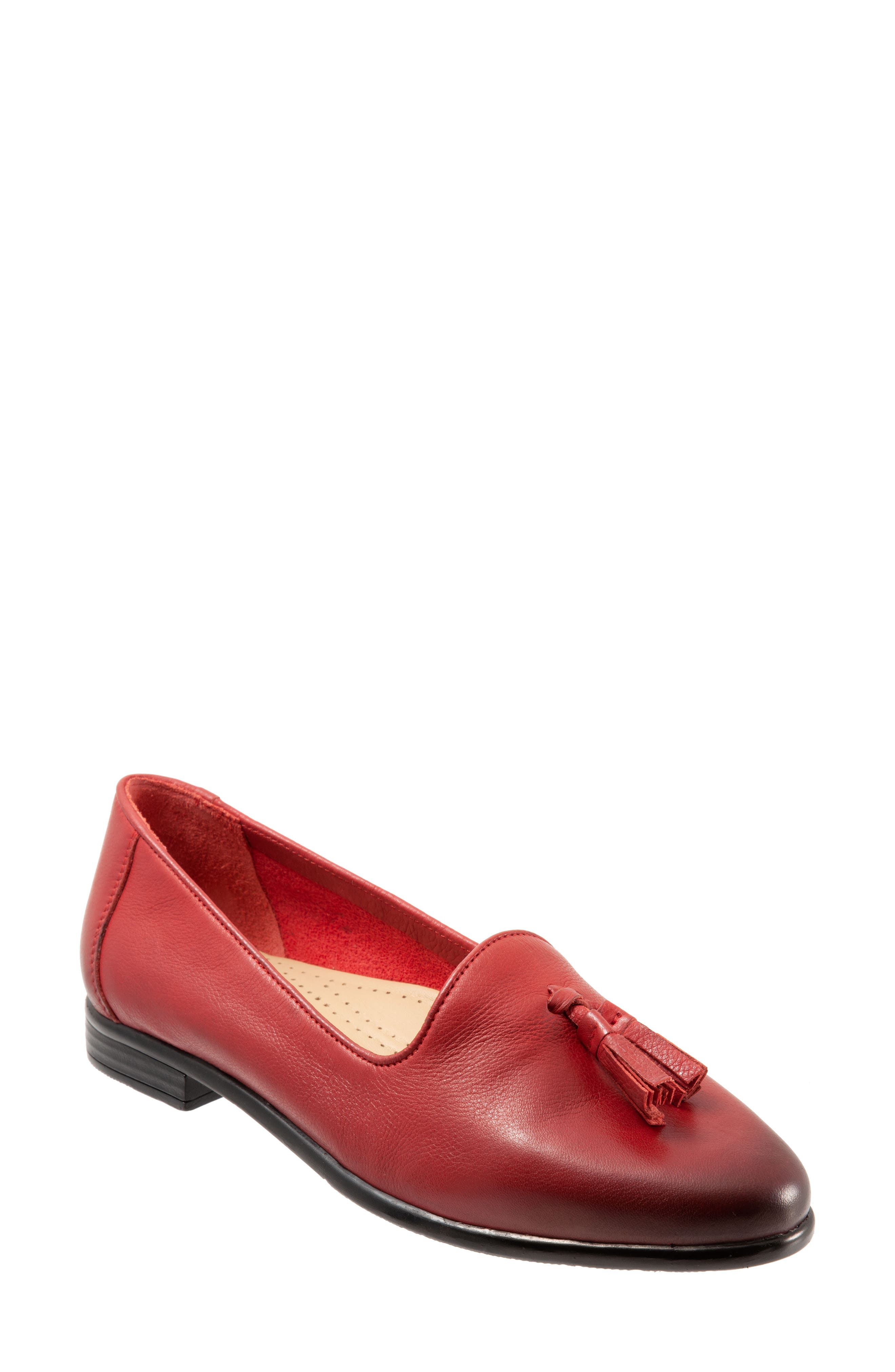 ladies red loafers