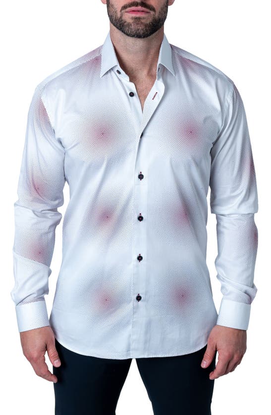 Maceoo Fibonacci Radius Regular Fit Cotton Button-up Shirt In White