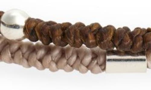Caputo & Co Beaded Braided Cord Bracelets In Brown Combo
