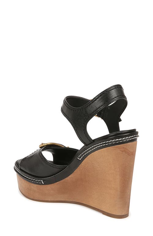 Veronica Beard Geraldine Ankle Strap Platform Wedge Sandal In Black