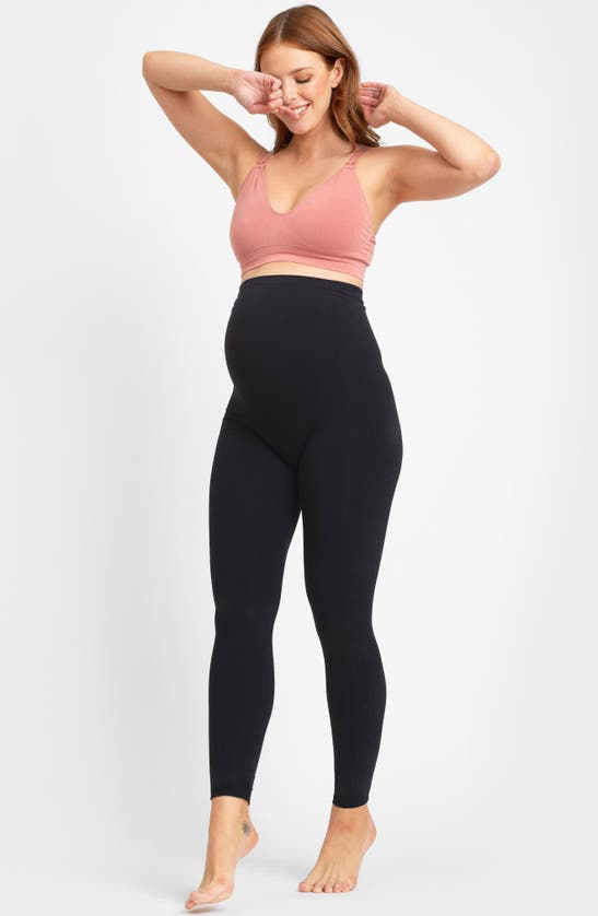 Shop Seraphine Seamless Over The Bump Maternity Leggings In Black