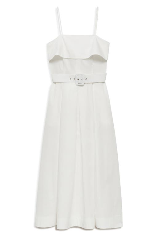 Shop Mango Belted Midi Dress In White