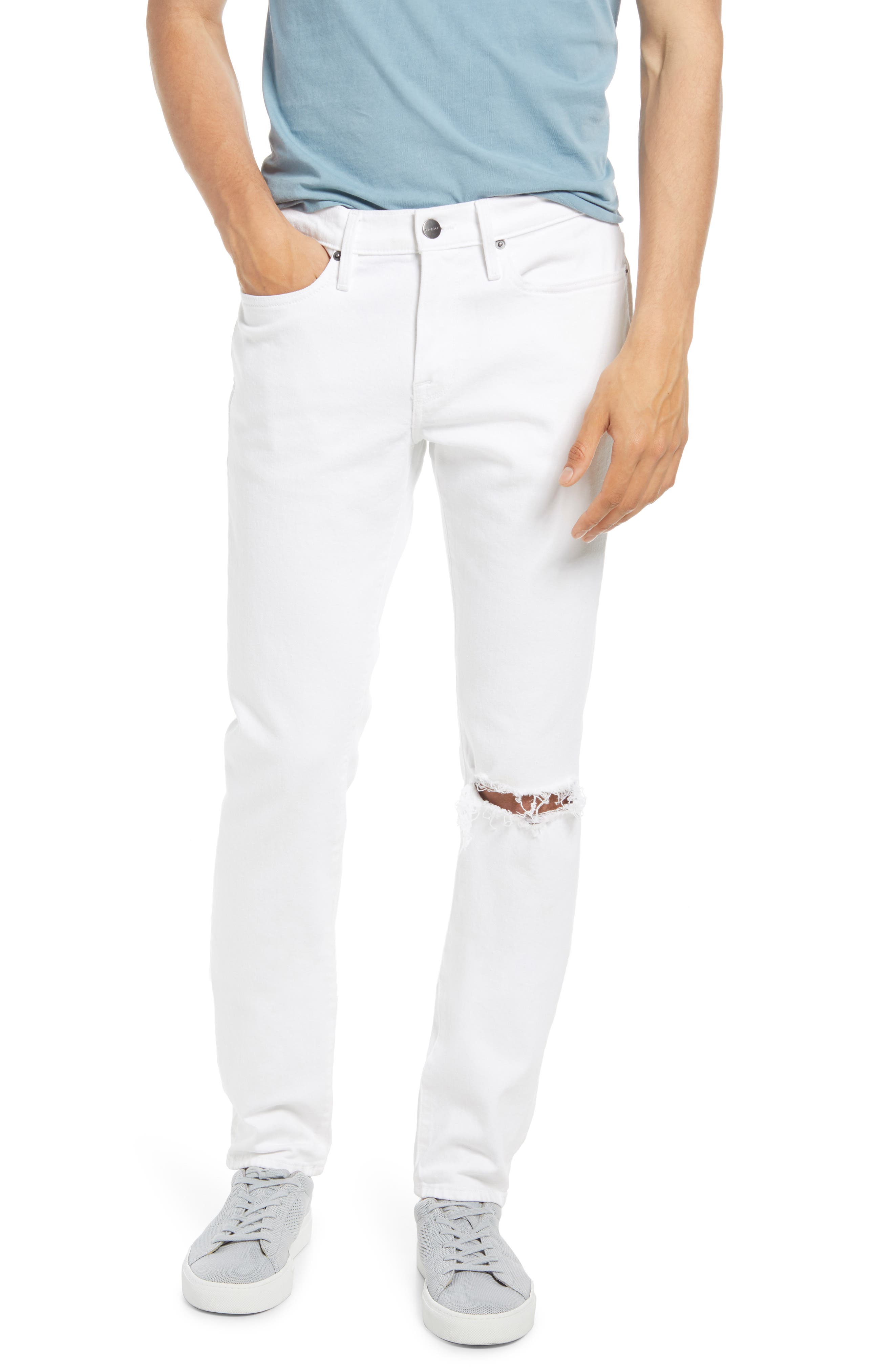 stretch slim fit super urban cotton pants Mens white skinny jeans denim 28-36 