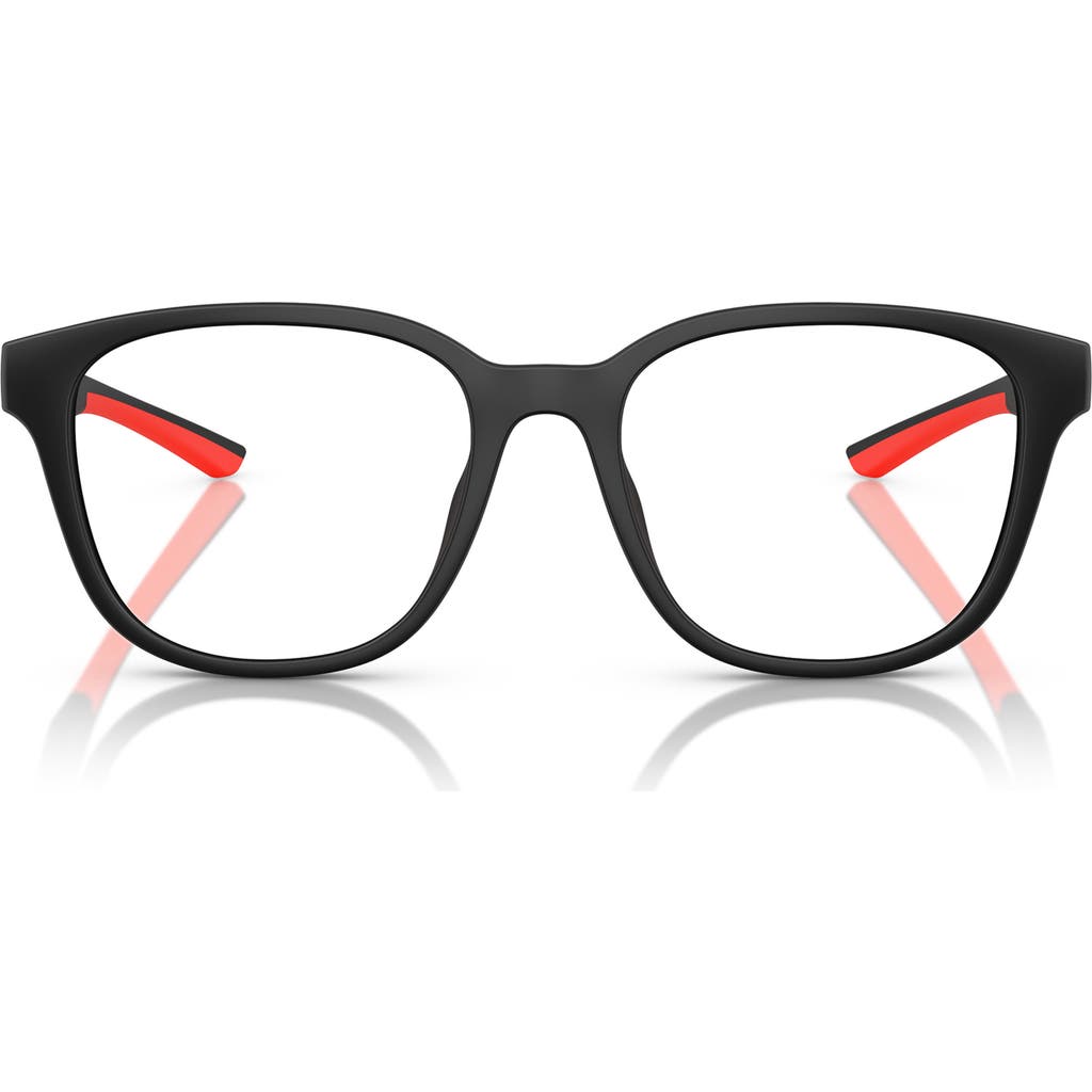 Scuderia Ferrari X 52mm Round Optical Glasses In Matte Black