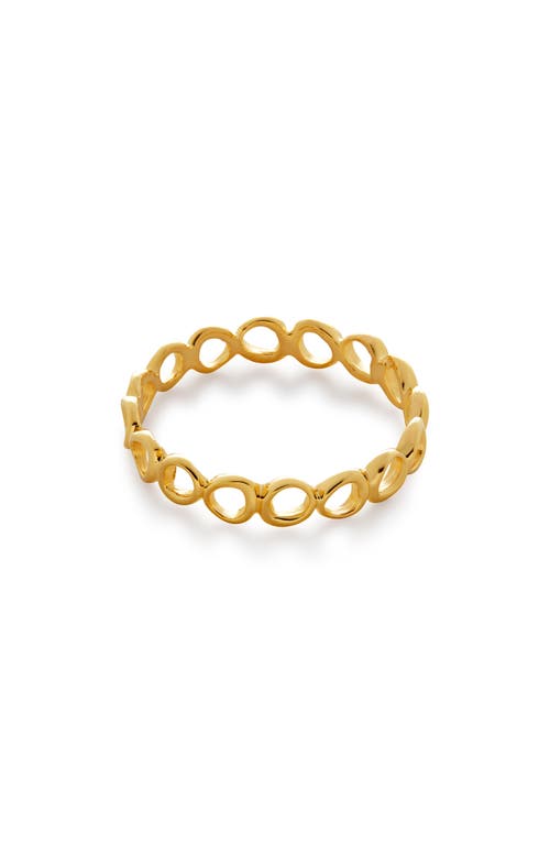Monica Vinader Nura Open Stacking Ring 18Ct Gold Vermeil at