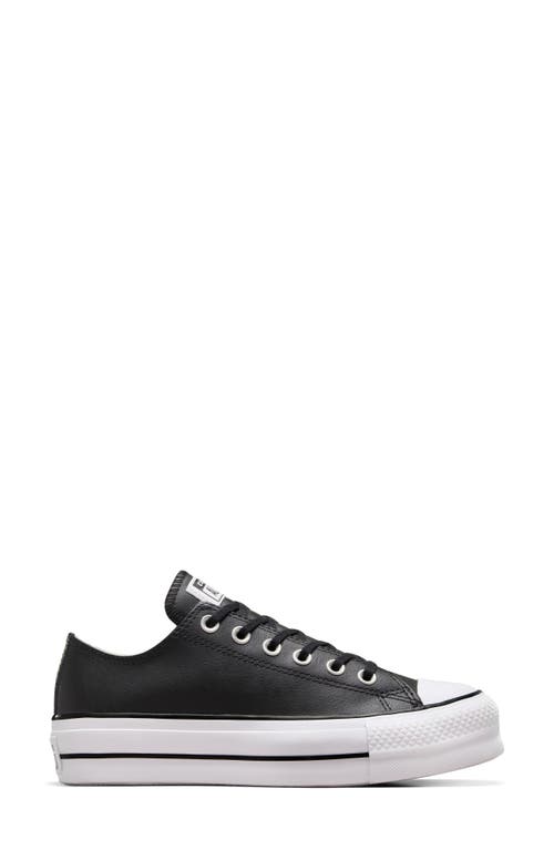 Shop Converse Chuck Taylor® All Star® Lift Low Top Leather Sneaker In Black/black/white