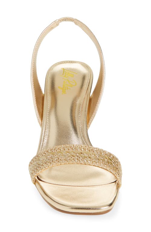 Shop Lilly Pulitzer ® Carla Slingback Wedge Sandal In Gold Metallic