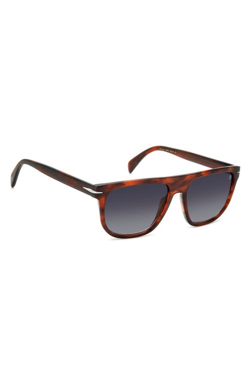 Shop David Beckham Eyewear 56mm Square Sunglasses In Brown Horn