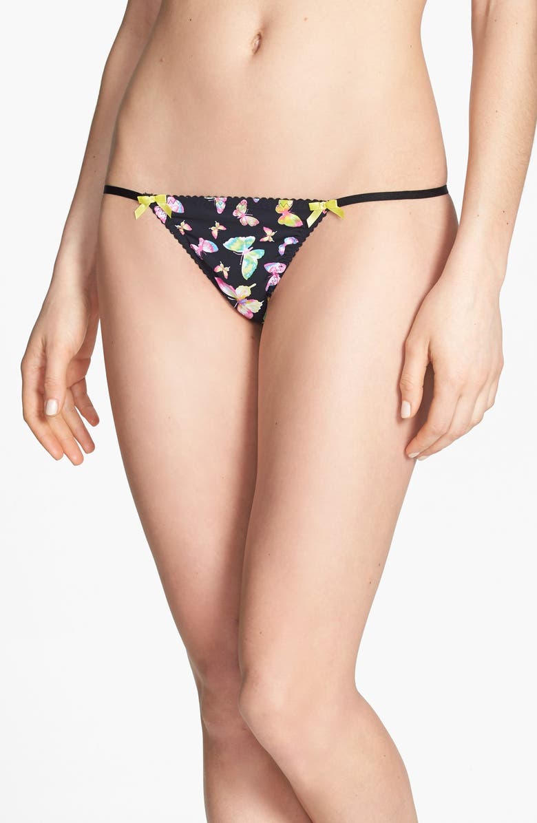 BETSEY JOHNSON Stretch Knit Thong, Main, color, HELIOTROPE