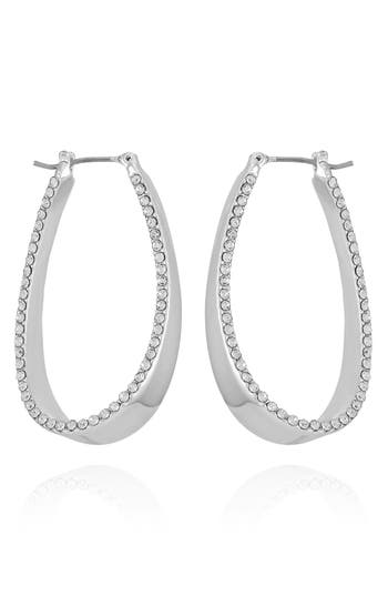 Vince Camuto Scoop Pavé Drop Earrings In Silver Tone