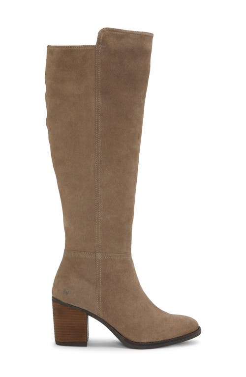 Lucky Brand Bonnay Womens Extra Wide Calf Suede Knee-high Boots In Mink Bliss Oiled Suede