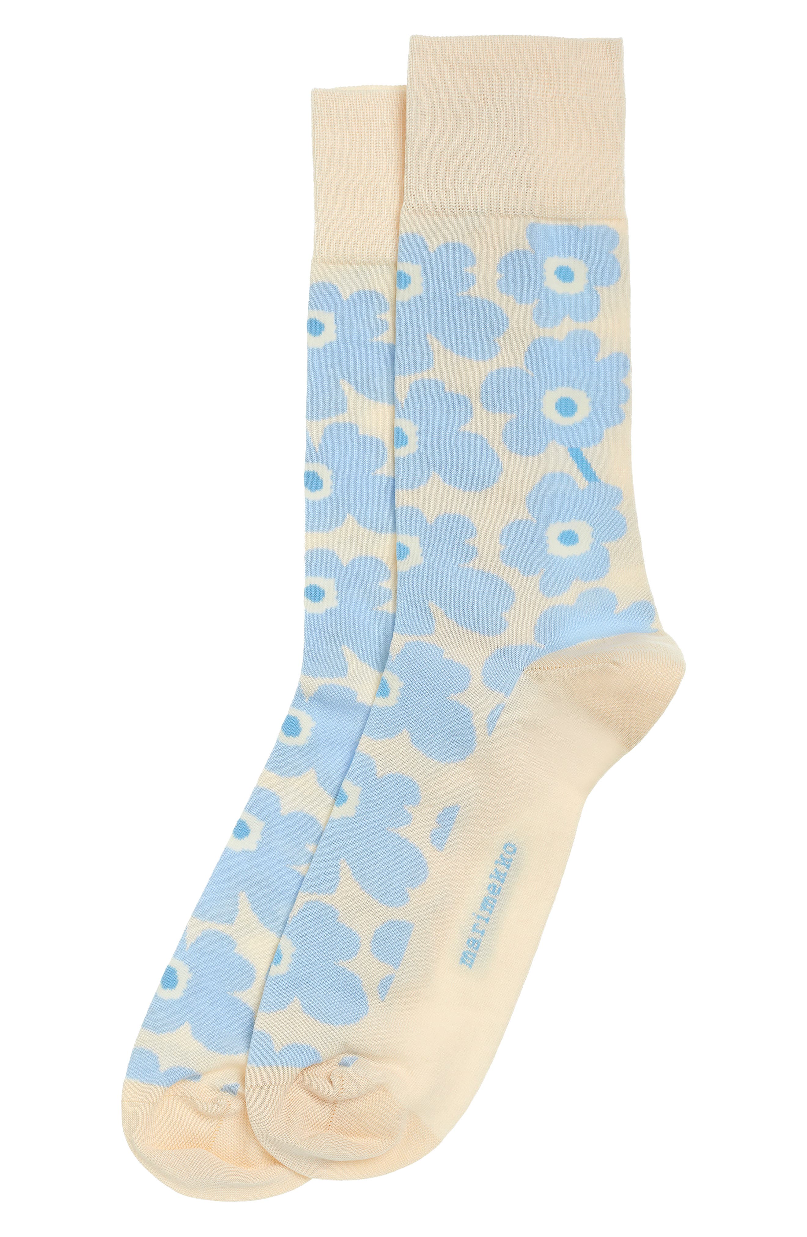 UPC 009025000071 product image for Marimekko Kohina Unikko Socks, Size Small - White | upcitemdb.com