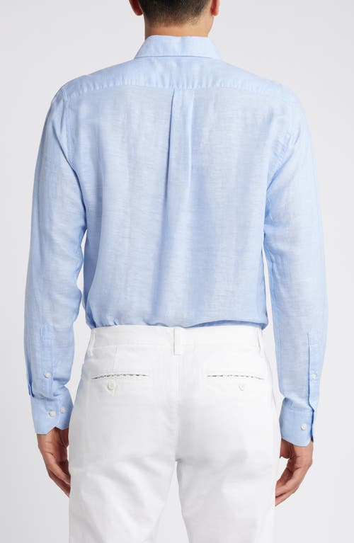 Shop Scott Barber Solid Linen & Lyocell Twill Button-down Shirt In Sky