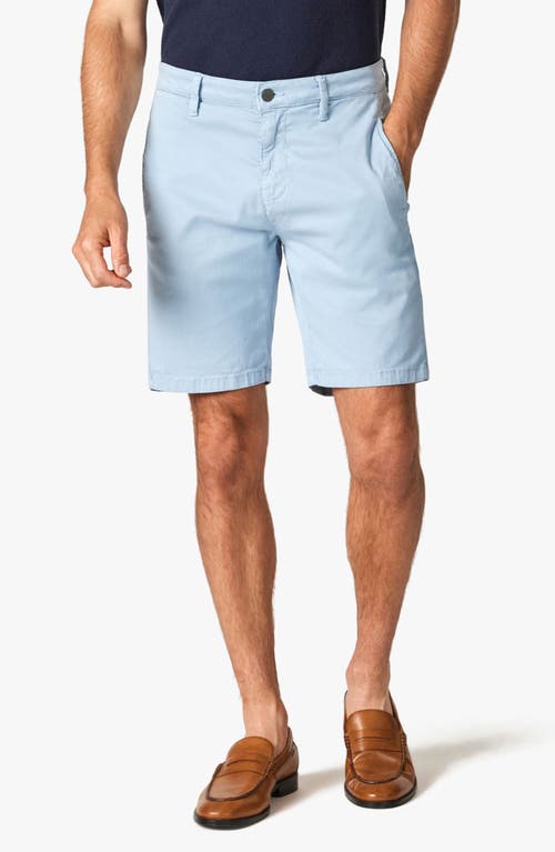 Nevada Flat Front Soft Touch Twill Shorts in Faded Denim Soft