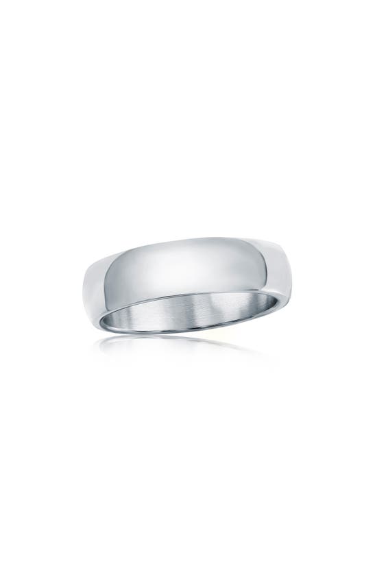 Shop Blackjack Stainless Steel Polished Ring In Silver