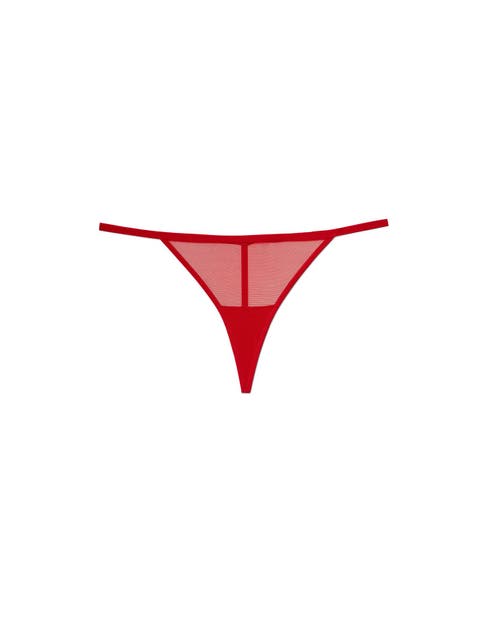 Claussine G-String Panties in Dark Red
