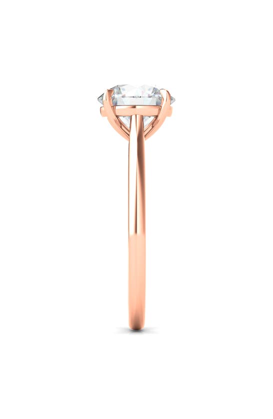 Hautecarat 18k White Gold Round Cut Lab Created Diamond Engagement Ring In 18k Rose Gold