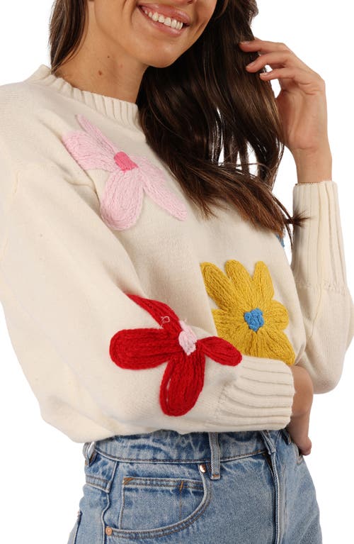 Petal And Pup Petal & Pup Raelynn Embroidered Flower Sweater In Multi