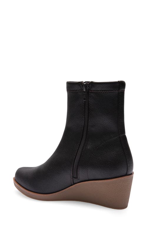 Aerosoles Binnie Wedge Bootie In Java Stretch Pebbled Faux