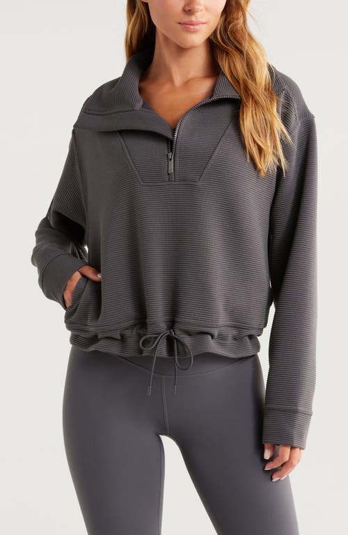 Zella Kickback Ottoman Half Zip Pullover in Grey Forged 