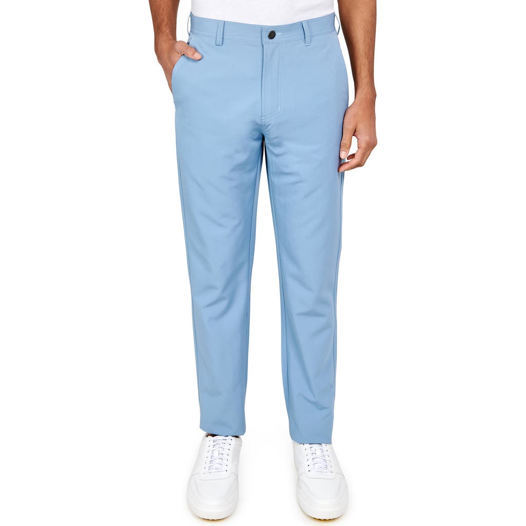 Construct Con.struct Solid Flat Front Performance Pants In Lt Blue
