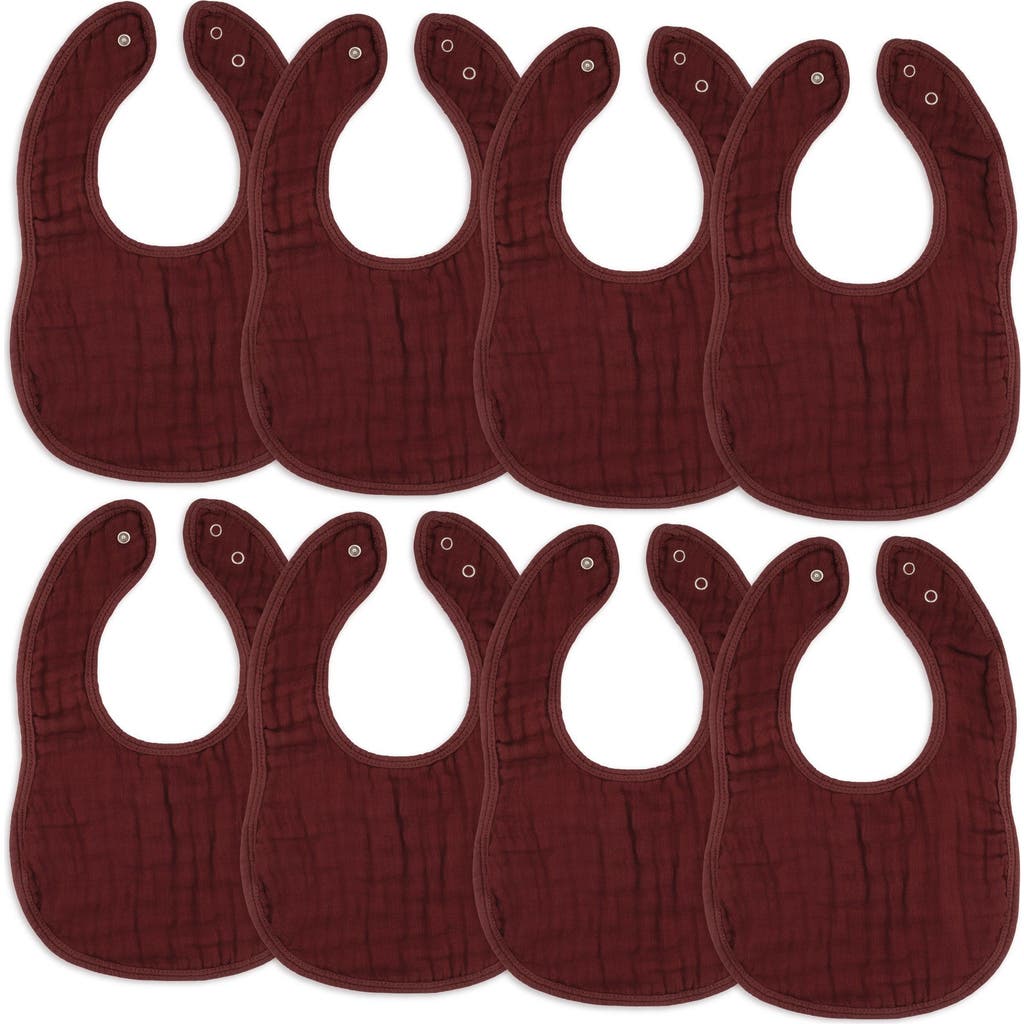 Comfy Cubs Muslin Bibs In Wine