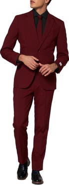 OppoSuits Blazing Burgundy Two-Piece Suit with Tie