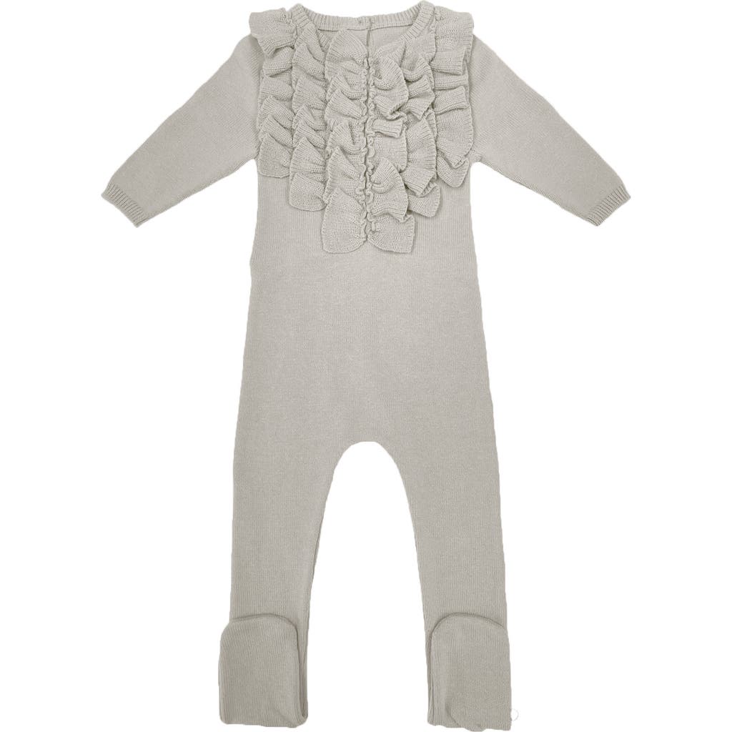 Maniere Manière Ruffle Footie In Cream