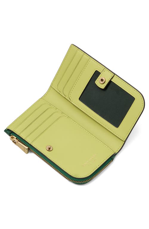 Shop Kate Spade New York Small Devin Saffiano Leather Bifold Wallet In Arugula