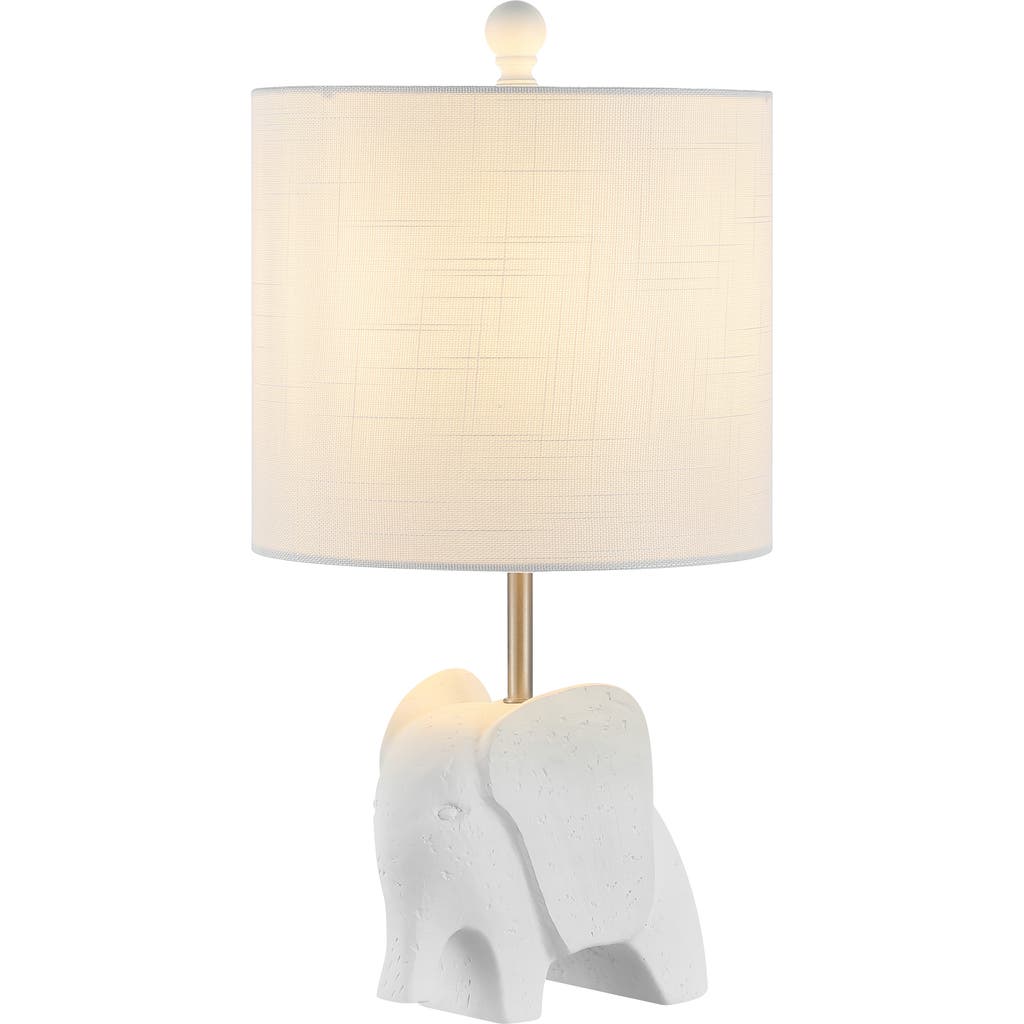 Jonathan Y Koda Eclectic Southwestern Resin/iron Elephant Led Kids' Table Lamp In White