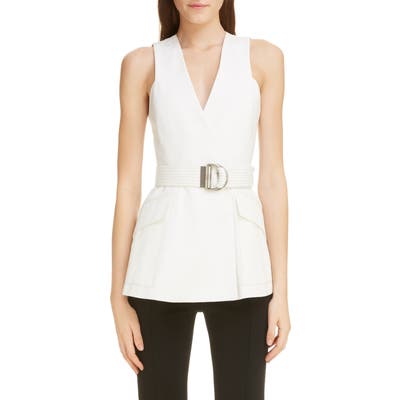 Givenchy 4G Logo Button Cotton Vest, Ivory