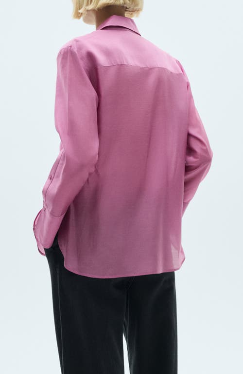 Mango Satin Lyocell Shirt Pink In Pink