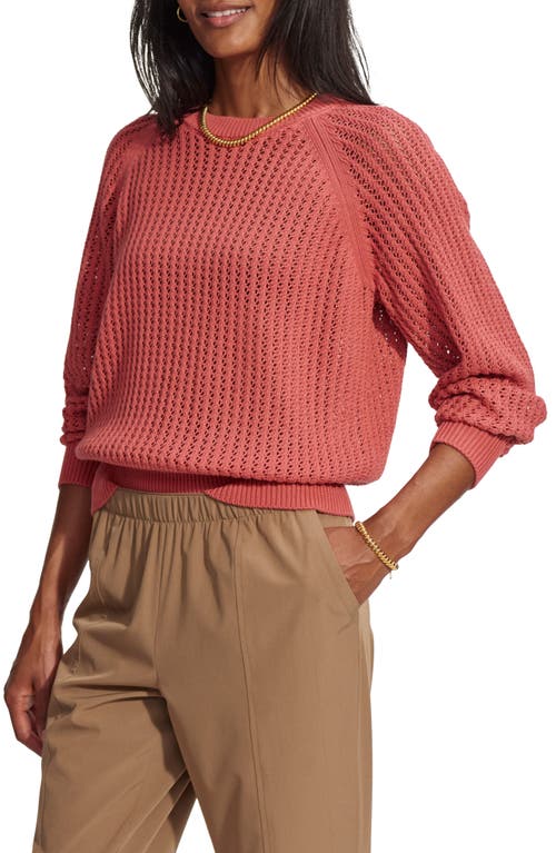 Varley Clay Open Knit Sweater Mineral Red at Nordstrom,