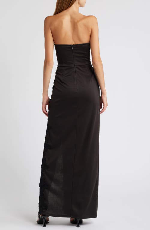 Shop Lulus Elegant Mood Strapless Column Gown In Black