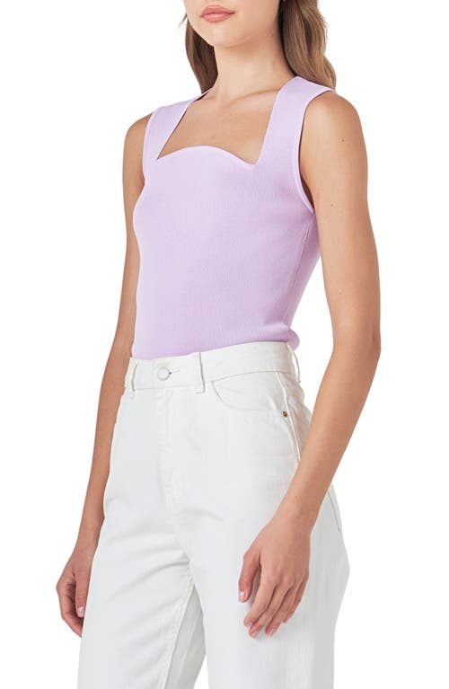 Shop Endless Rose Sculpted Neck Knit Tank In Lilac