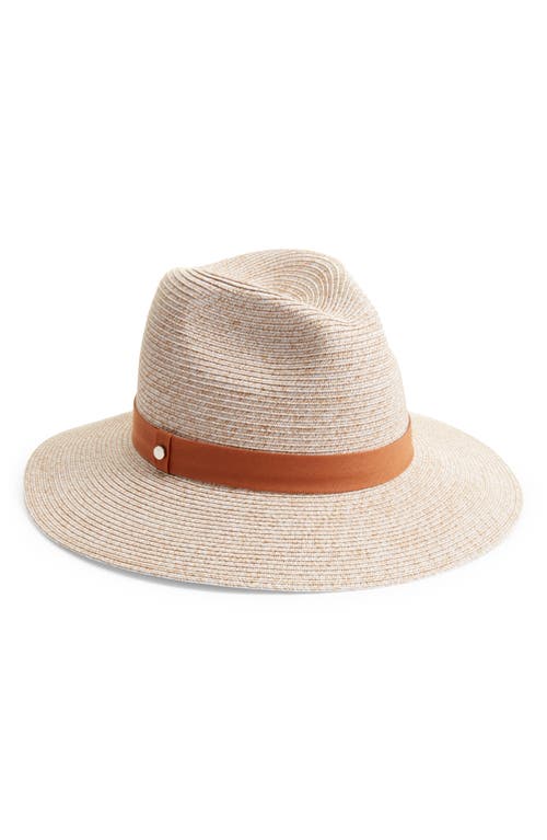 Nordstrom Packable Braided Paper Straw Panama Hat in Tan Dark Combo at Nordstrom