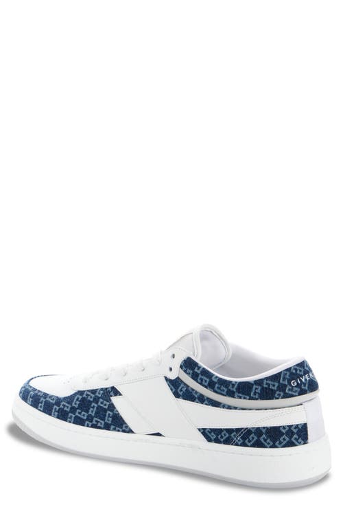 Givenchy G Move Sneakers In Leather And Monogram 72 Denim In Dark Blue